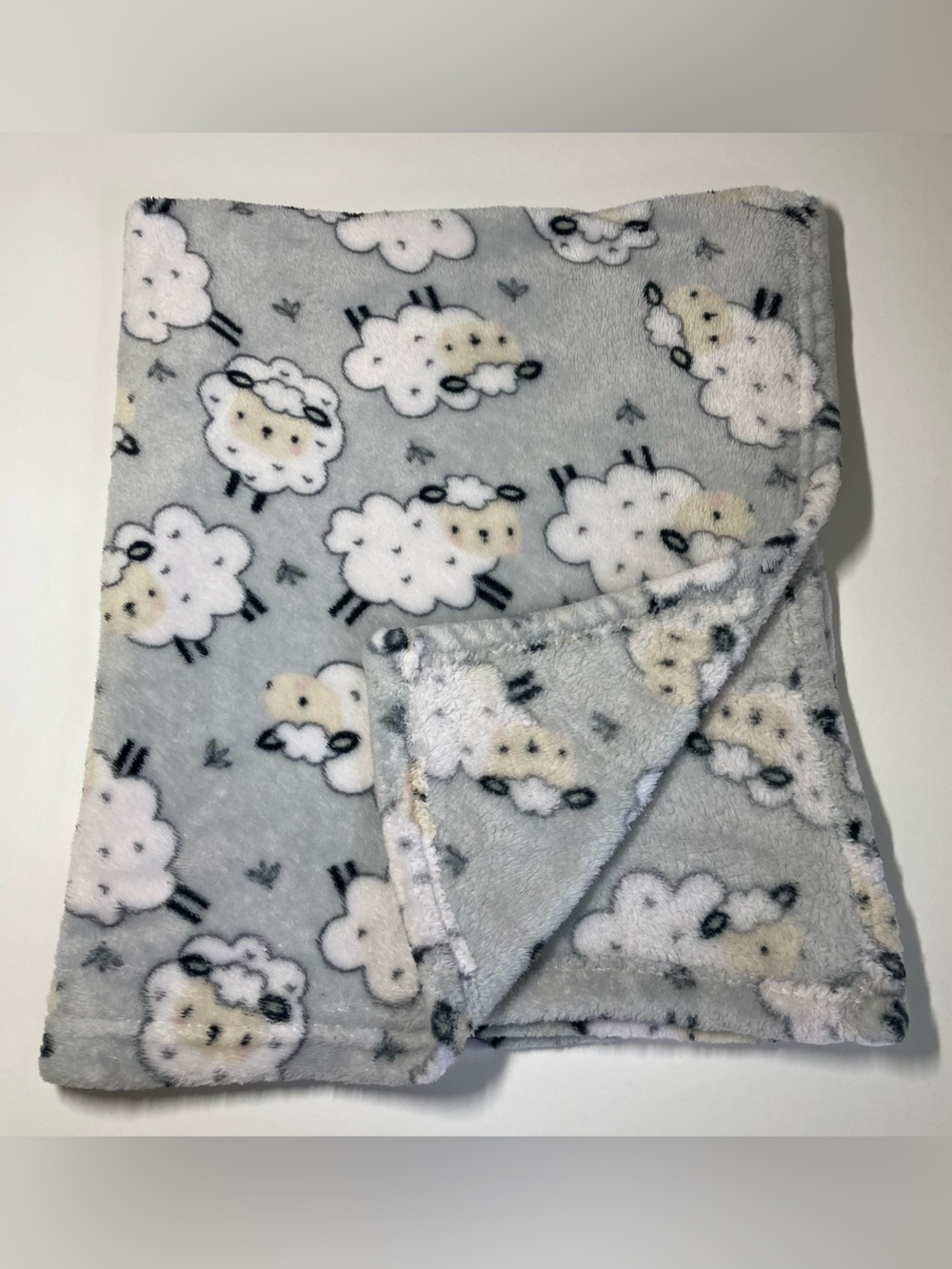Parents Choice Baby Blanket Lamb Sheep Gray White Walmart 30 x 36.